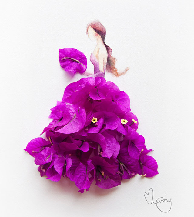 Рисунки из цветов и акварели от Лимзи. Фото