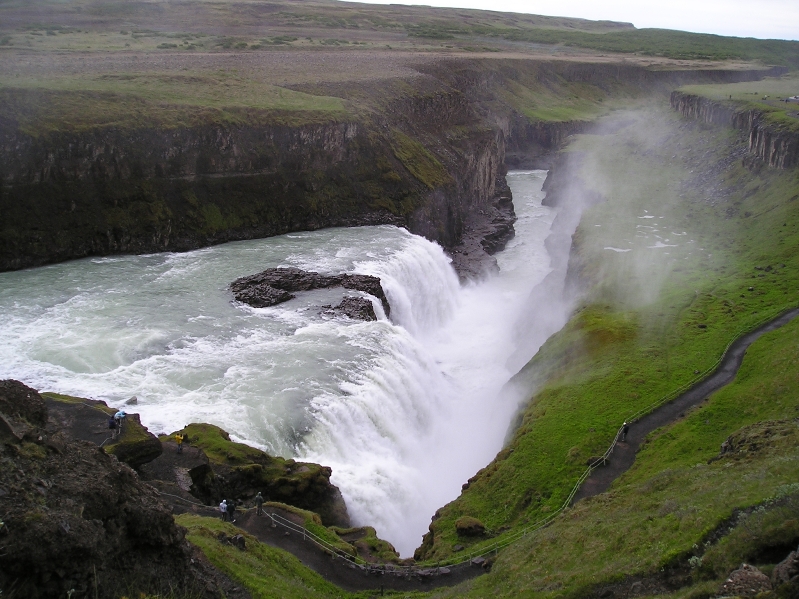 Гудльфосс - самый красивый водопад Исландии. Фото