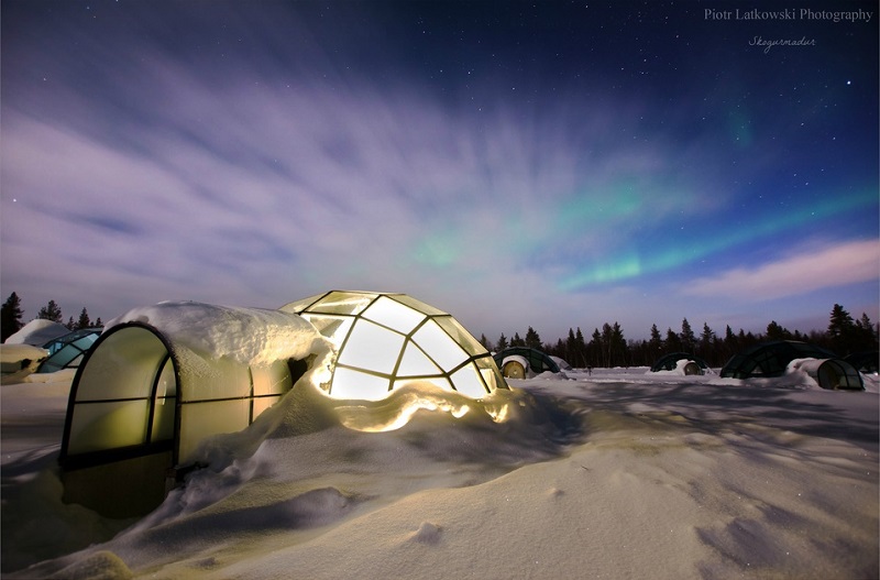 отель Какслауттанен (Финляндия), жилище эскимосов иглу из стекла. фото
