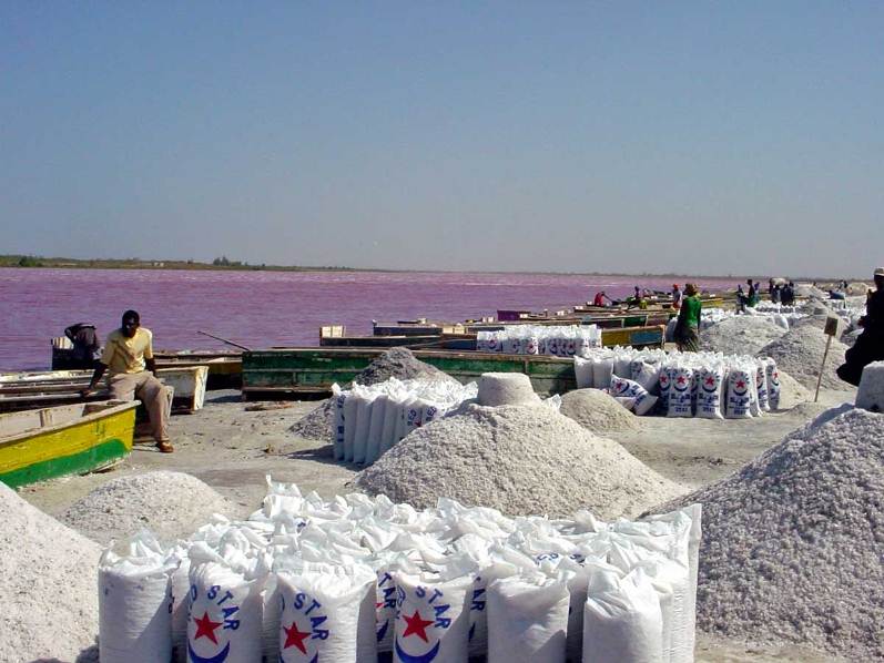 Добыча соли на озеро Ретба в Сенегале. Фото