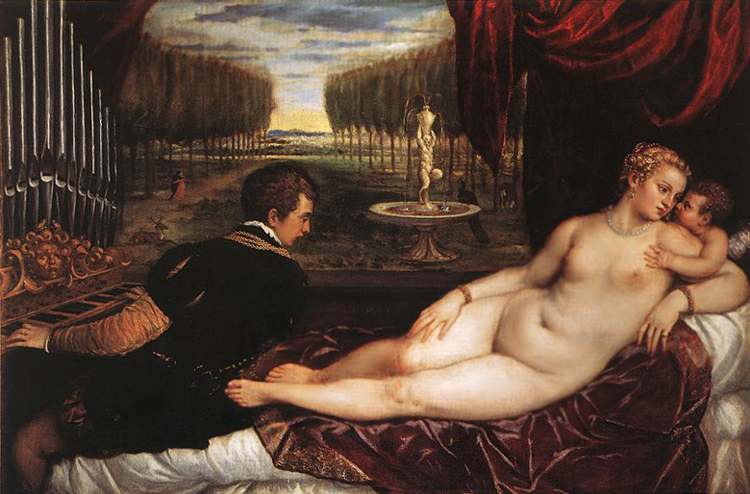 Тициан. Венера с органистом и Купидоном