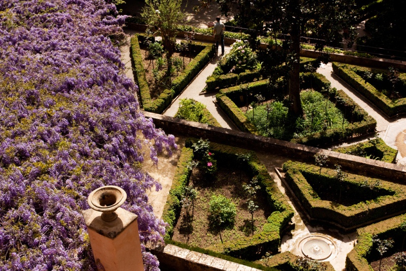 Прекрасные сады Хенералифе в Гранаде. Испания. Фото