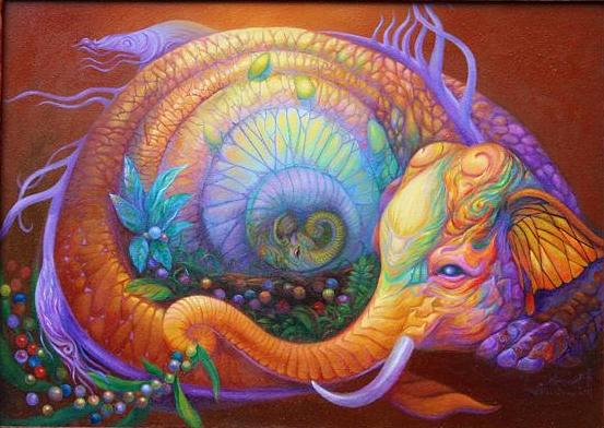 Kris Surajaroenjai - Красивая картина: слон, олицетворяющий собой дух Востока
