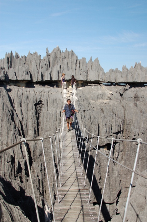 Навесной мост в каменном лесу. Мадагаскар. Фото