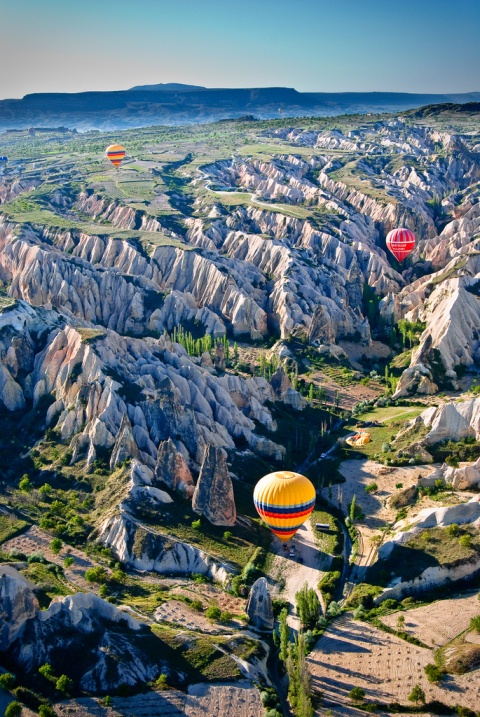 В воздушном шаре над Каппадокией. Турция. Фото