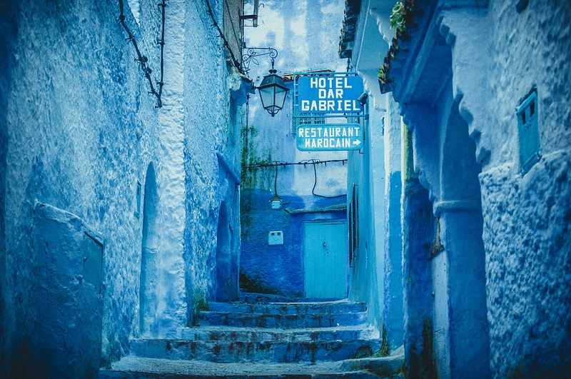 Шефшауэн – синий город в Марокко. Фото