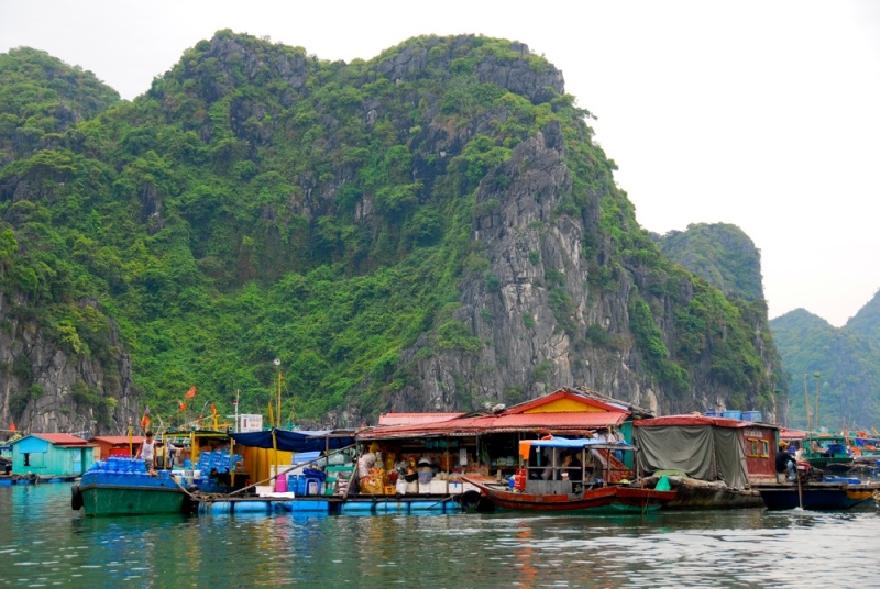 плавучая рыбацкая деревня, бухта Халонг (Вьетнам). Фото / Ha Long Bay. Photo