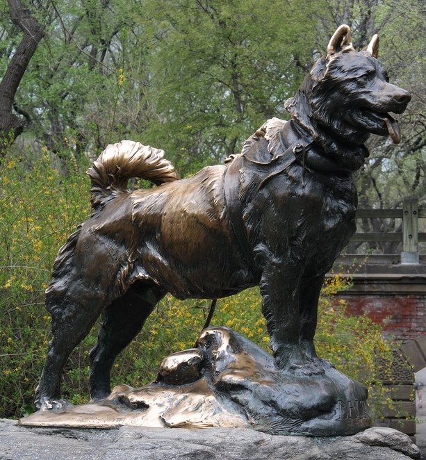 Памятник псу Балто в Нью-Йорке. Фото