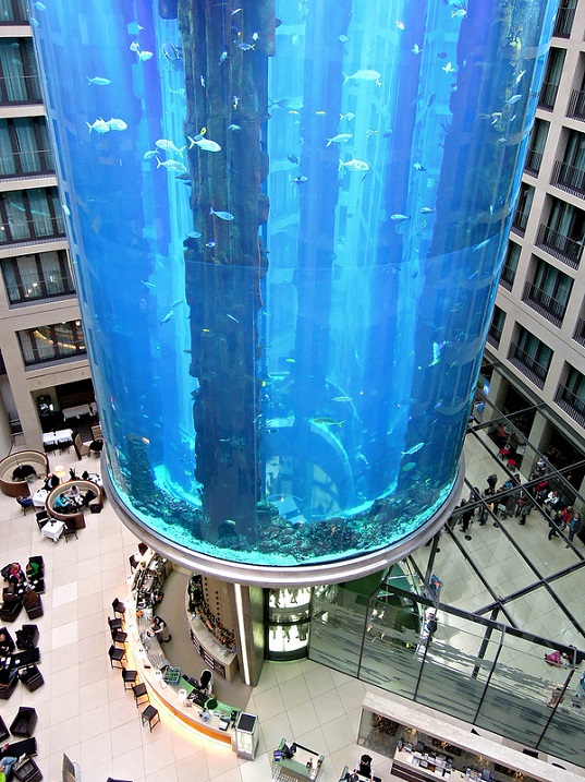 Отель Radisson Blu в Берлине. Гигантский аквариум 