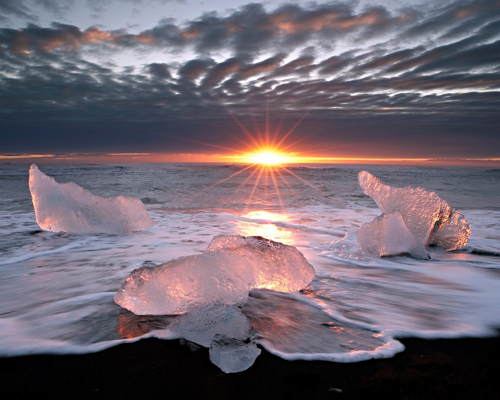 Ледниковое озеро Йокульсарлон в Исландии. Фото