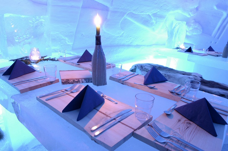 отель Какслауттанен (Финляндия), ледяной ресторан. фото