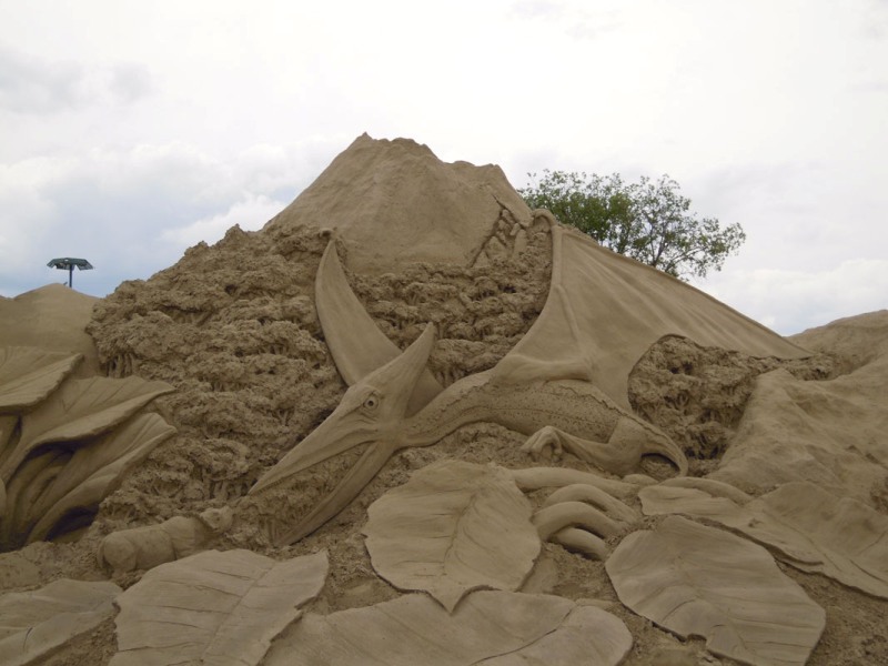 Птеранодон. скульптура из песка, Лаппеенранта, Финляндия. фото 