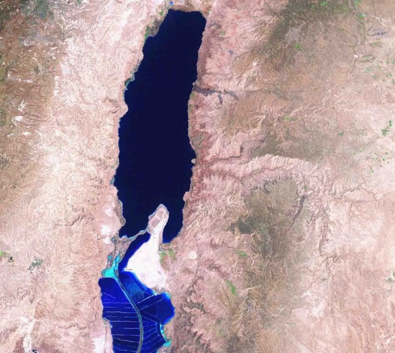 Вид Мертвого моря на карте 