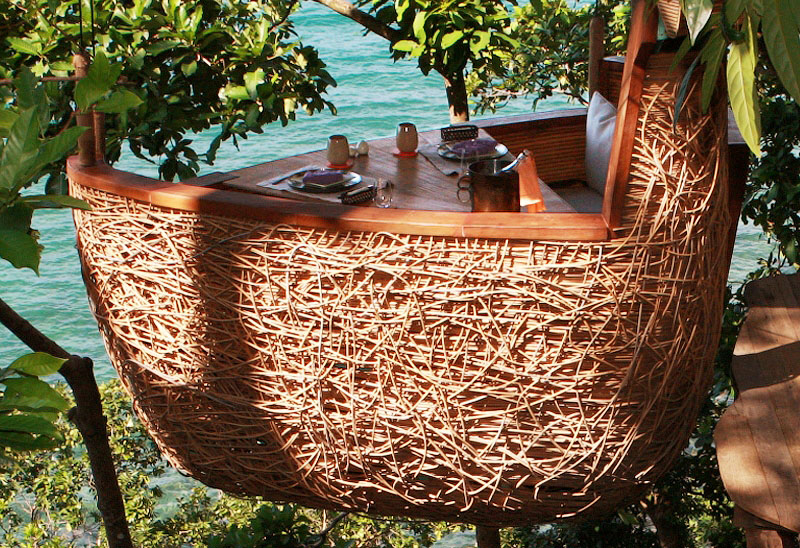 Ресторан Птичье гнездо на дереве. Курорт Soneva Kiri